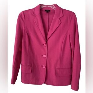 Talbots bright pink knit stretch blazer